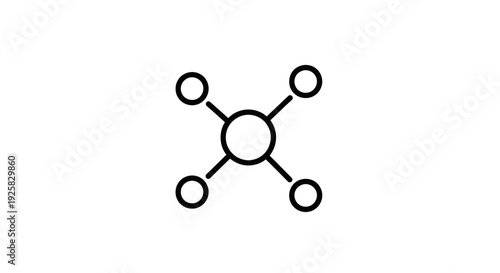 Simple Molecular Structure Diagram Illustration.