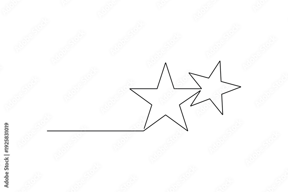 Obraz premium Modern star continuous one line drawing minimalist outline illustration