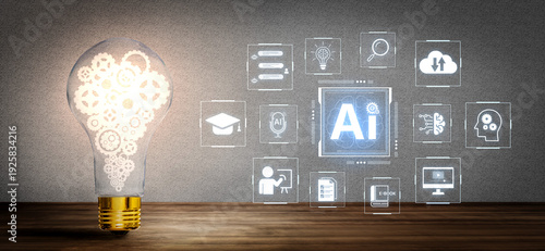 AI assisted knowledge training study system and online education process innovation for digital transformation to online student on internet guide lesson. Self improvement. Corpus