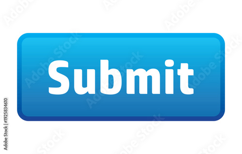 Modern Blue Gradient Submit Button Vector, Rounded Rectangular UI Interface Element for Web and Mobile Apps, Professional Call to Action Icon for Online Forms and Registration