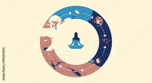 Mindfulness and meditation icon set