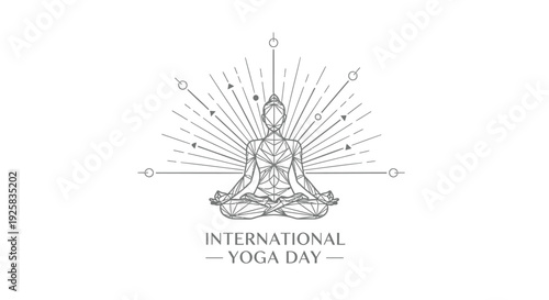 International Yoga Day logo, vector illustration