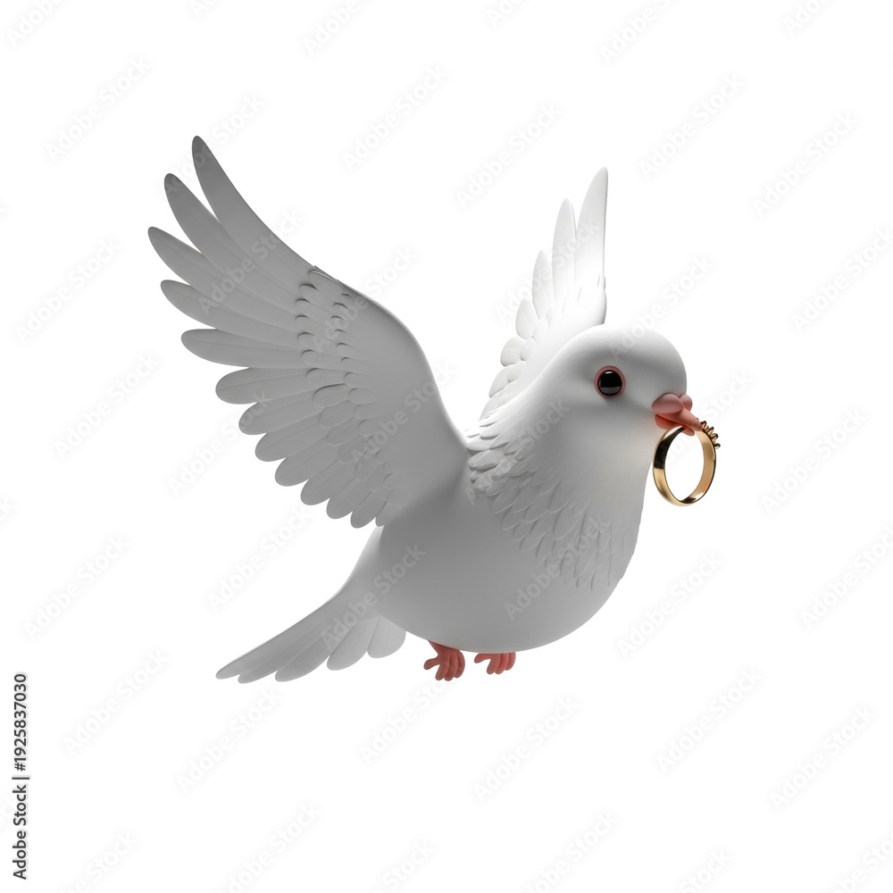 Fototapeta premium Dove with Wedding Ring