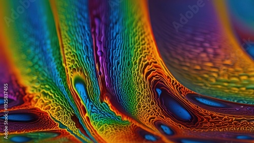 Liquid Crystal Phase Transition Under Polarized Light Microscopy Colorful STEM Background
