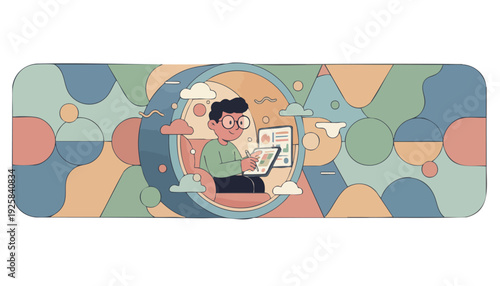 Innovative Digital Designer Crafting Solutions Remotely in a Creative, Inspiring Environment