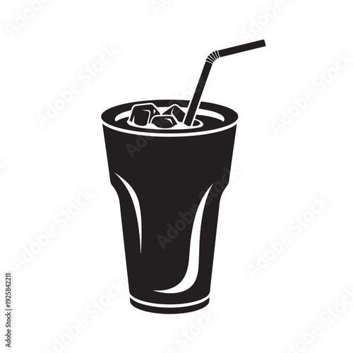 glass of cola with ice