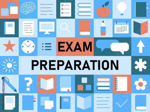 Exam preparation elements. Exam success. Education and study plan