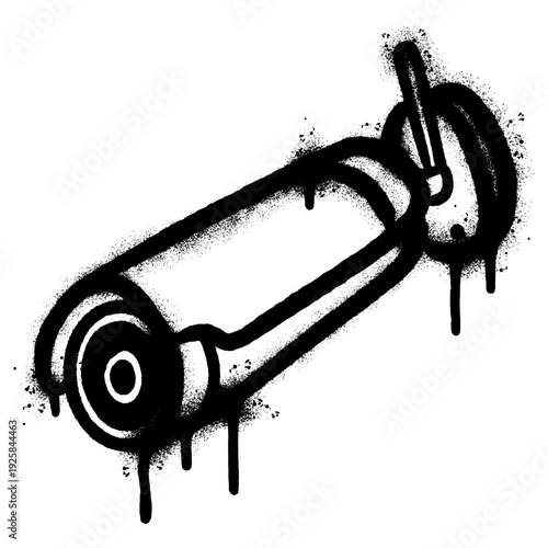 Graffiti Spray Paint CCTV Security Camera Illustration on White Background.