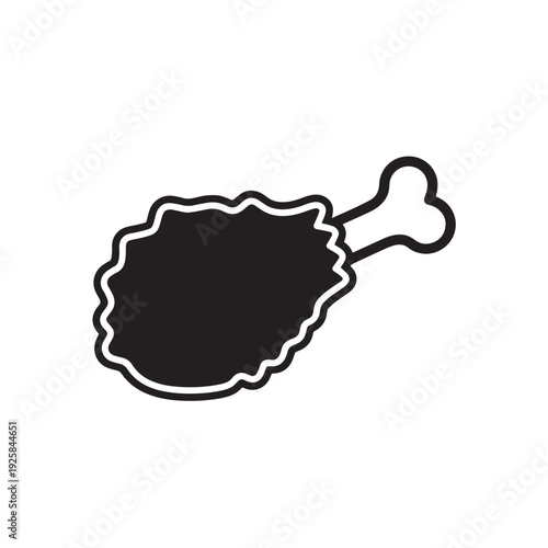 Chicken Drumstick Food Silhouette Icon