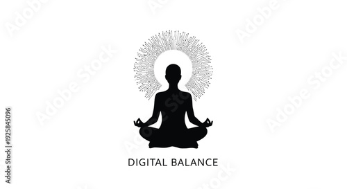 Digital balance yoga icon