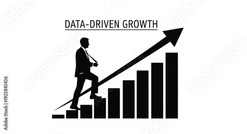 Data-driven growth business concept icon