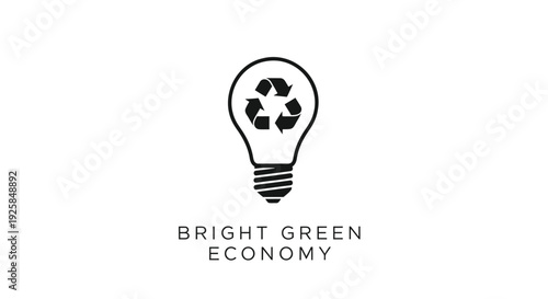 Eco friendly economy logo, light bulb with recycling symbol