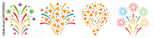 Chip fireworks Firework doodle exploding chips  Flat Vector Illustration on Transparent Background