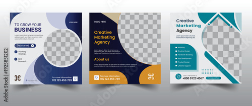 Set of Editable square banner .Modern social media post template Flyer Socil Media post