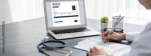 Wallpaper Mural Invoice on computer screen from accounting application. Computer program for financial and budget of corporate business. brisk. Torontodigital.ca