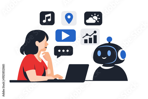 Vector composition interaction user modern no interface white ai text icon simple