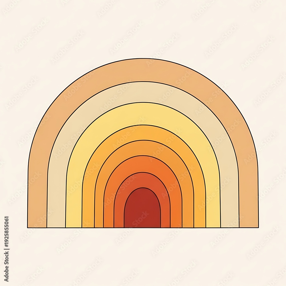 Fototapeta premium Vibrant orange yellow rainbow graphic design.