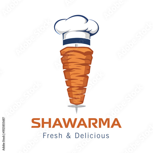 Delicious shawarma skewer with chefs toque logo