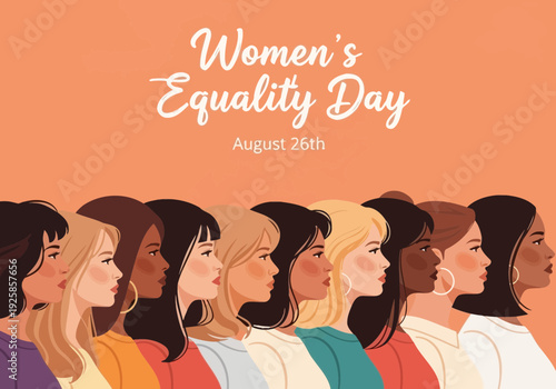 Diverse group of women celebrating womens equality day august 26th