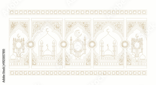 Intricate Islamic Geometric Pattern Design for Background.