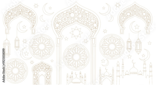 Islamic Geometric Patterns and Architectural Elements Collection.