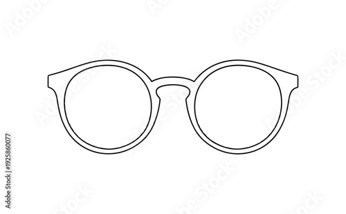 Minimalist outline of glasses: simple black and white eyewear design