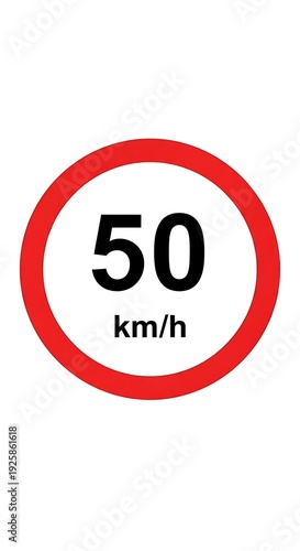 Free Download Speed limit road sign 50 kmh. - GFXLoad
