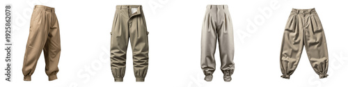 Bild auf Leinwand Classic Men's Khaki Cargo Pant Collection, Rugged Outdoor Tactical Trousers, Rel