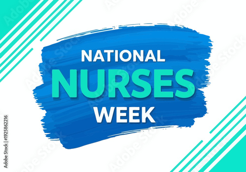 National nurses week colorful brush stroke design