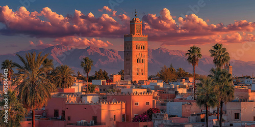 Sunset Over Marrakech Minaret
