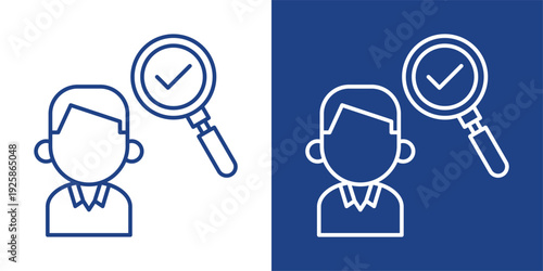 Inspection Blue And White Icon Style Collection