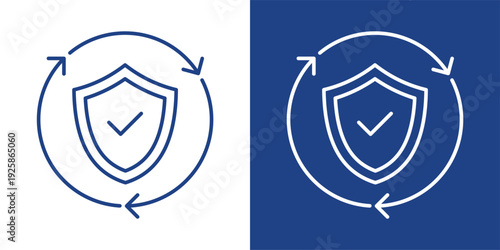 Compliance Blue And White Icon Style Collection