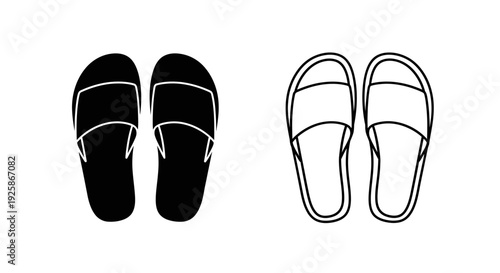 Mother's day black and white sandals Vector
