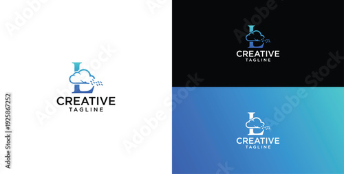 Technology logo vector. L initial logo design