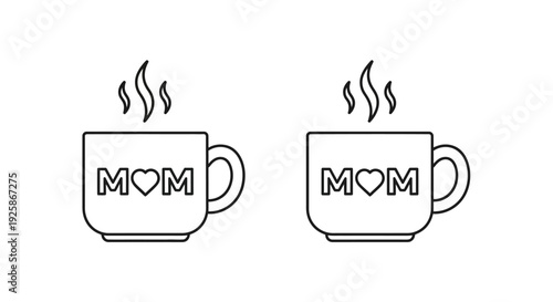 Celebrate mother's day with love and coffee, mom mug design Vector