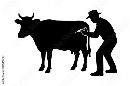 Agricultural Livestock Cow Healthcare Vector Graphic