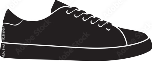 Side View Classic Low Top Sneaker and Sports Shoe Silhouettes
