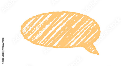 Organic oval speech bubble with diagonal chalk sketch style for message and talk. Soft circle textbox and chat form adds conversation element, ideal for modern illustration creative use.