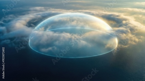 Creation of the firmament with water below and sky above. Biblical narrative of the second day of creation. Divine act of separating the waters.