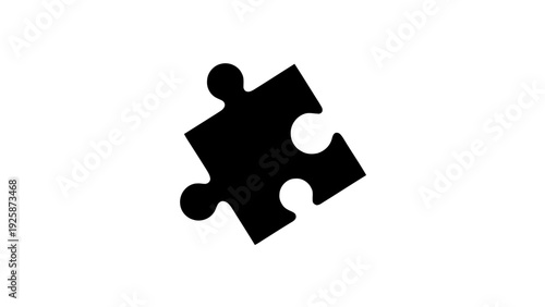 Vector illustration of black puzzle piece for problem solving on a transparent background