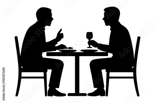 Hospitality and Social Dining Couple Vector