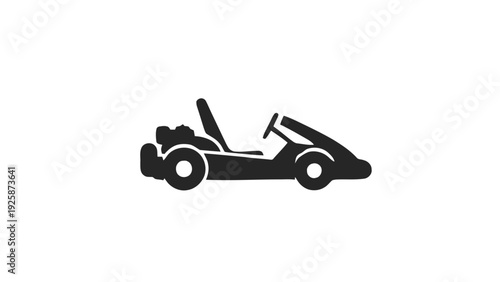 Vector illustration of go kart icon silhouette vector graphic on a transparent background