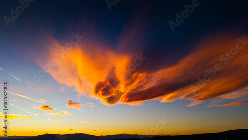 Photos Not typical clouds during amazing colorful sunset sky