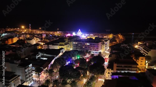 Wallpaper Mural Night Fair Lights on the Coast of Puerto de la Cruz, Tenerife Torontodigital.ca
