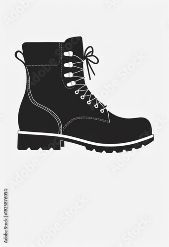 Black Boot with Laces