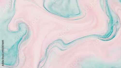 Abstract Watercolor Background with Pink and Teal Swirls for Creative Projects.