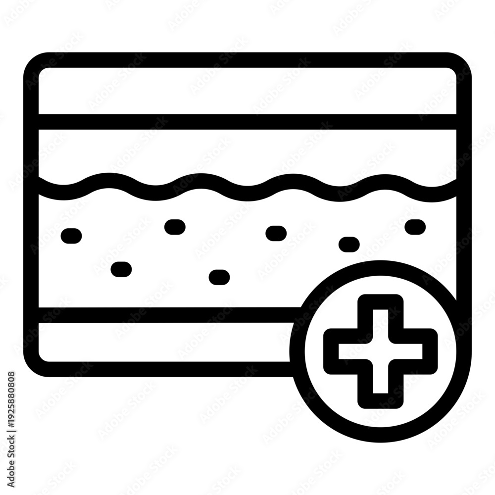 Fototapeta premium dermatology outline icon. skin layer analysis. rash treatment. medical care