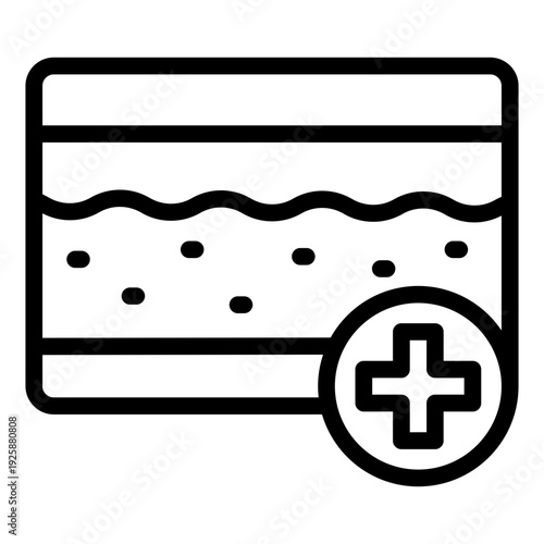 dermatology outline icon. skin layer analysis. rash treatment. medical care