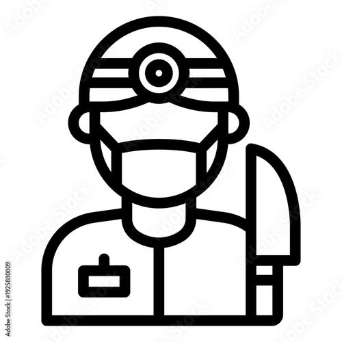surgeon outline icon. scalpel operation care. surgical procedure. Doctor avatar
