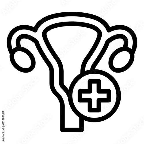 gynecology outline icon. uterus care service. women health. medical clinic